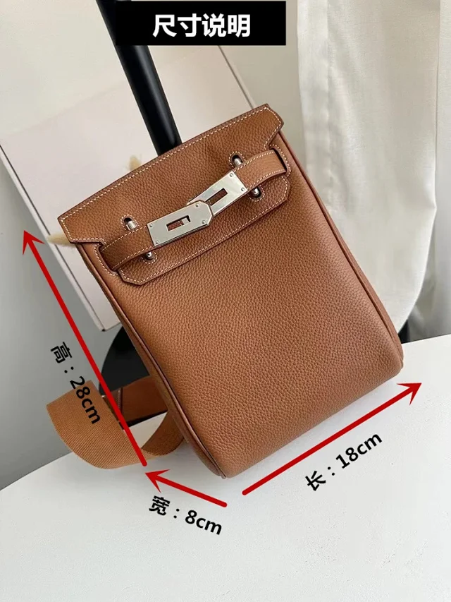 Hermès Crossbody Bags Kelly-style buckle closure, pebbled leather, wide strap product detail image 20