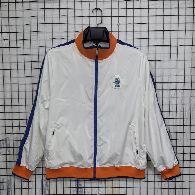 Unbranded Jackets Zip-Front National Football Team Track Jacket — Dutch 1011 White