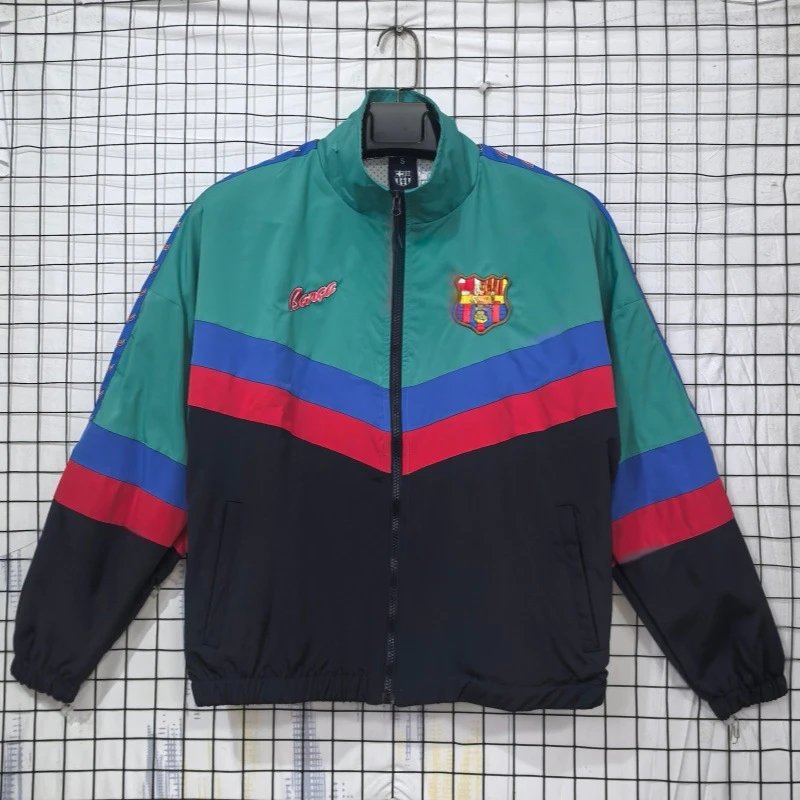 Unbranded Jackets Zip-Front National Football Team Track Jacket — Barcelona 9597 light green navy blue