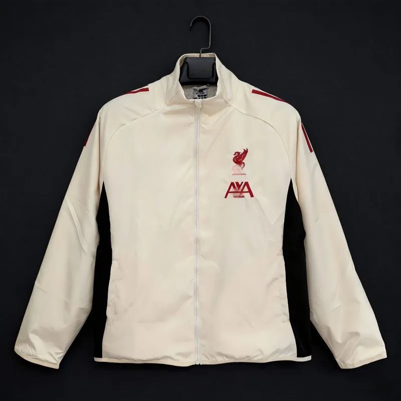 Unbranded Jackets Zip-Front National Football Team Track Jacket — Liverpool 2526 Mega White