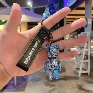 Kaws Medicom Toy x KAWS Bearbrick Keychain Transparent Blue Accessories Jewelry