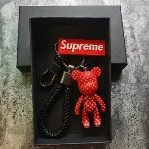 Supreme Polka Dot Bear Keychain Red Jewelry - 1