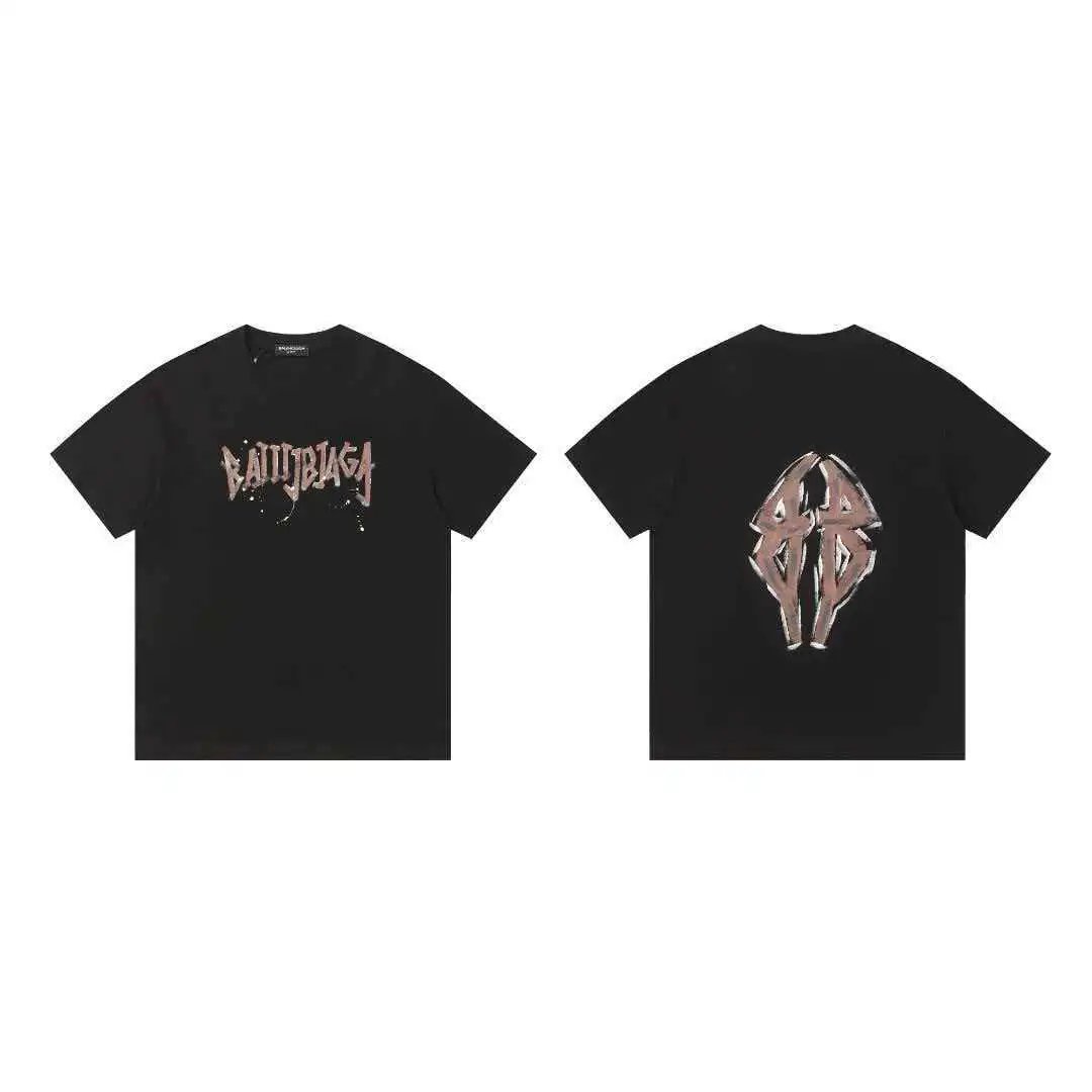 Balenciaga T-Shirts Short-Sleeve Graphic Print — 620 black