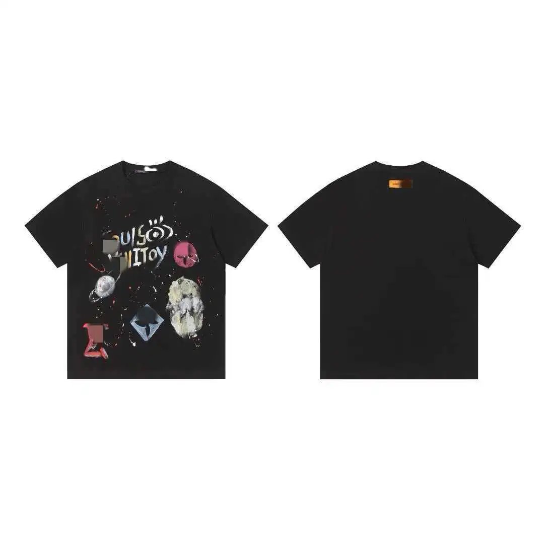 Balenciaga T-Shirts Short-Sleeve Graphic Print — 605 black