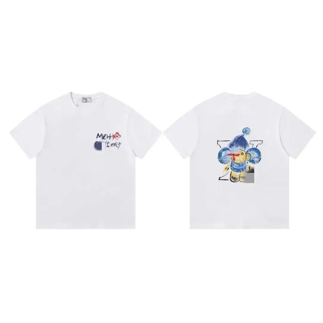 Balenciaga T-Shirts Short-Sleeve Graphic Print — 611 white