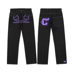 Unbranded Jeans Graphic Print Straight-Leg — 14