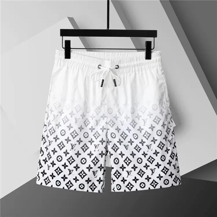 Louis Vuitton Shorts Elastic-Waist Drawstring Monogram Print — 3705 white