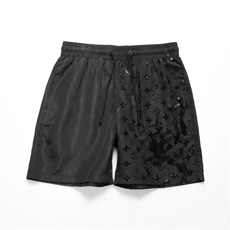 Louis Vuitton Shorts Elastic-Waist Drawstring Monogram Print — 3649 black