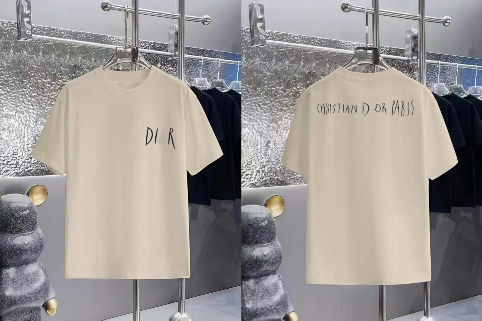 Unbranded T-Shirts Crew Neck Short Sleeve Graphic Print — F 41 Apricot color