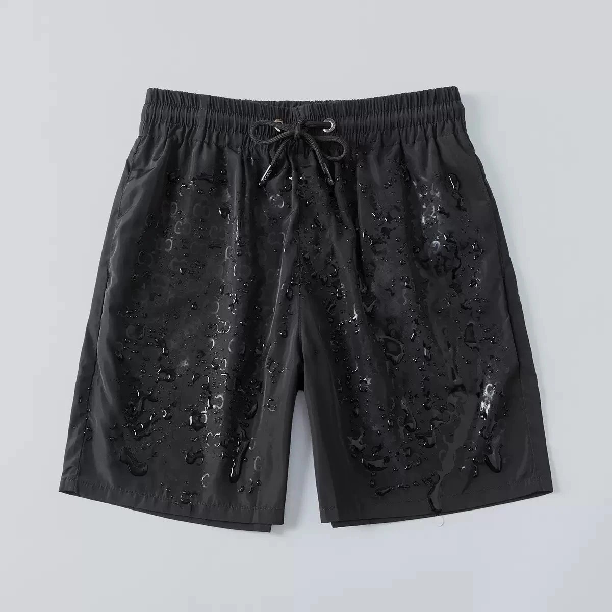 Louis Vuitton Shorts Elastic-Waist Drawstring Monogram Print — 3821 black