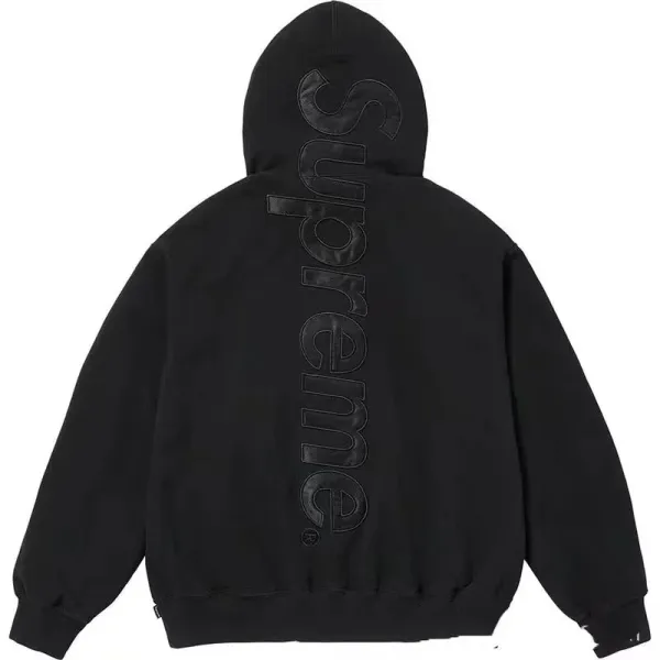 Supreme Embossed Logo Hoodie Black - 1