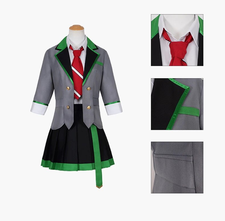 Design Xingnai One Song Set Gray White Blue School Uniform Cosplay Costume - 11