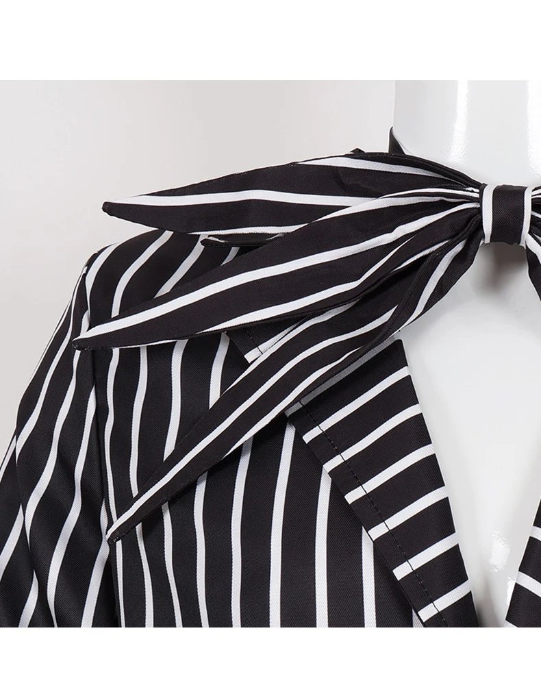 Design Jack Skeleton Set Black and White Striped Costume Set Sets - 8