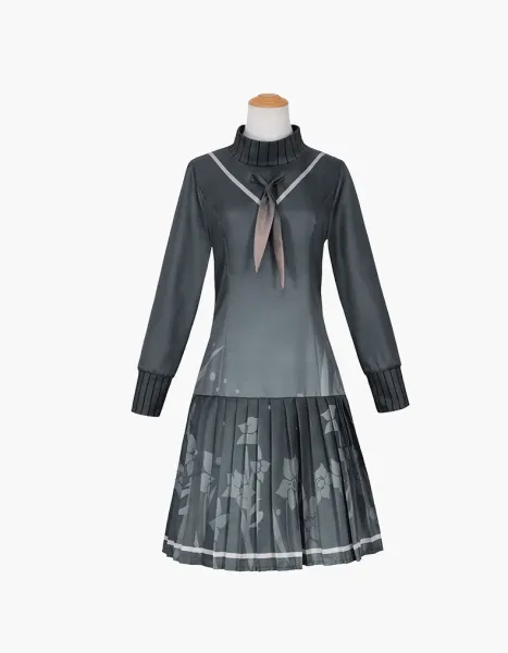 Design Xiaoshan Ruixi Set Gray Dress with Bow and Belt Dress - 11
