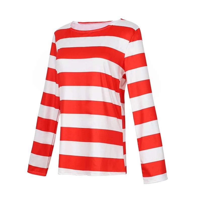 Design Smart Wally Women's Red and White Striped Costume Set Sets - 5