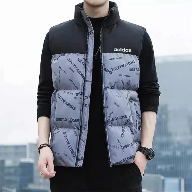 Adidas Vests Stand-Collar Quilted Printed Vest product detail image 2