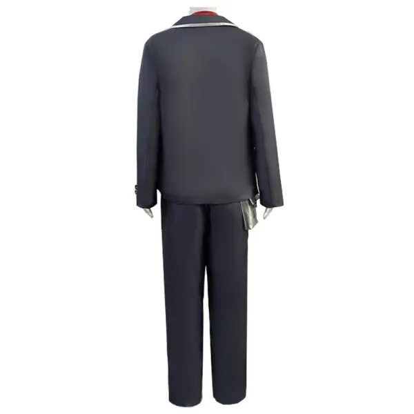 Design School Uniform Set Navy Gray Red White Blazer Pants Shirt Sweater Tie Bag - 8