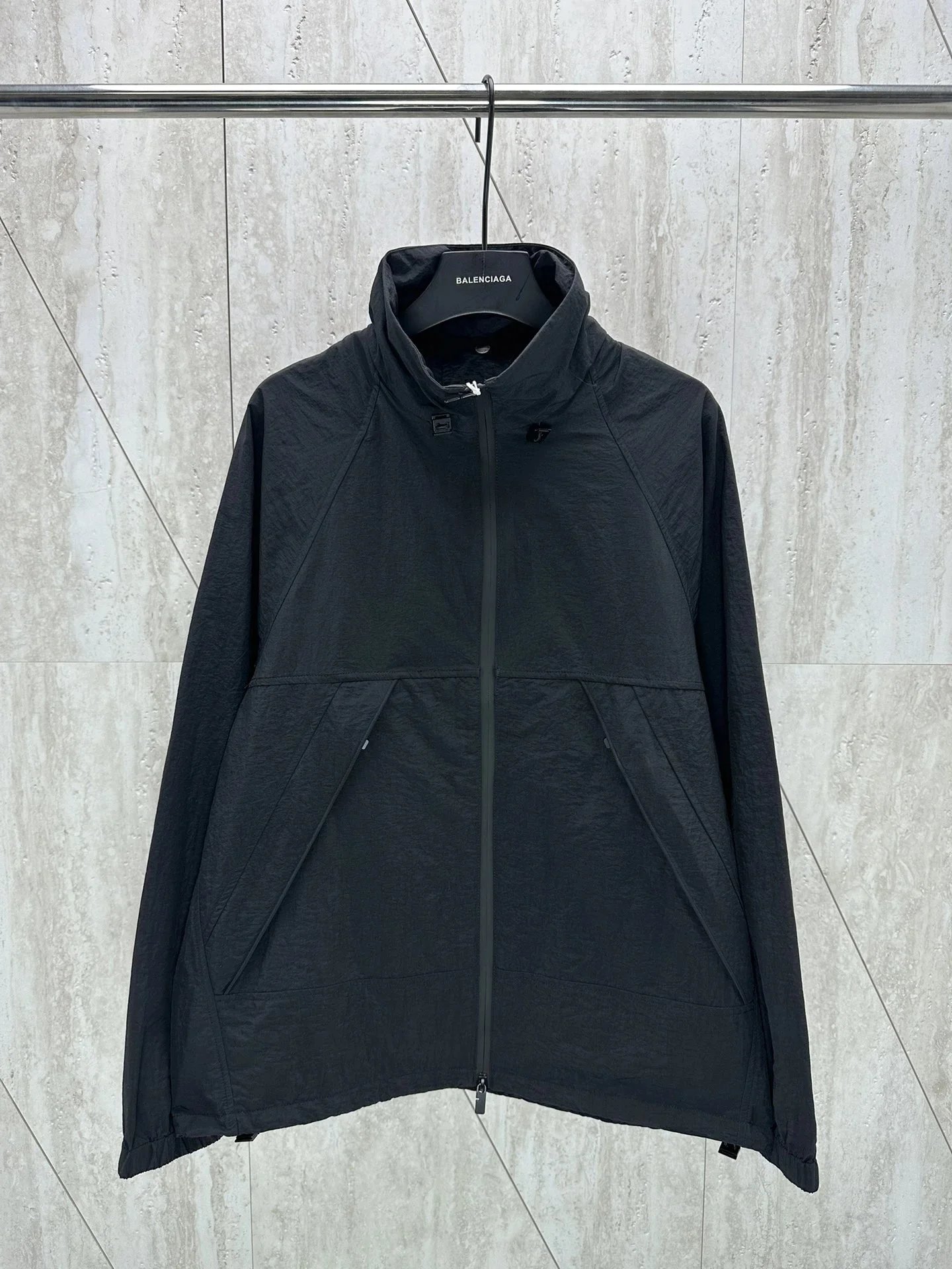 Burberry Check-Elbow Hooded Windbreaker Beige Jacket Outerwear - 8