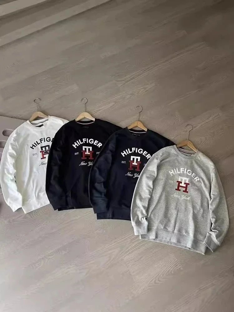 Tommy Hilfiger 1985 Heritage Embroidered Sweatshirt Gray Hoodie - 7