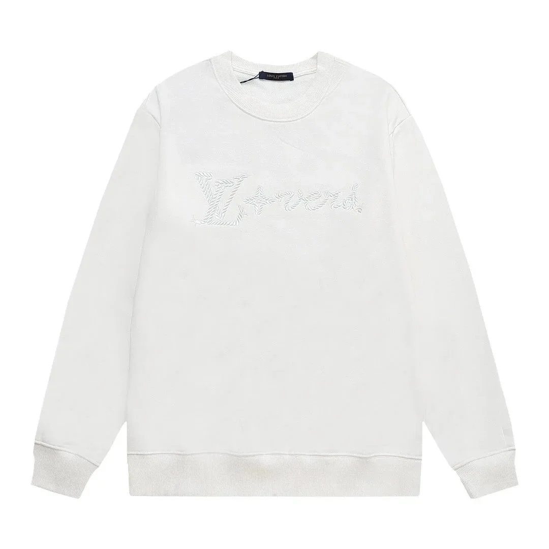 Louis Vuitton Knitwear Crew-Neck Logo Knit Sweater — Embroidery Craft – White