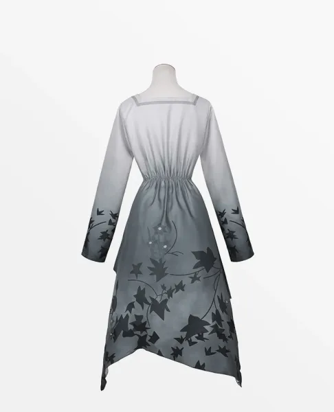 Design Xiaoshan Ruixi Set Gray Dress with Bow and Belt Dress - 20