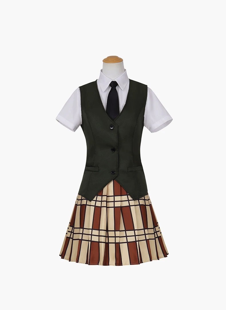 Design Blue Plains Grapefruit Set Pink Shirt Plaid Skirt Red Bow Tie Sets - 6