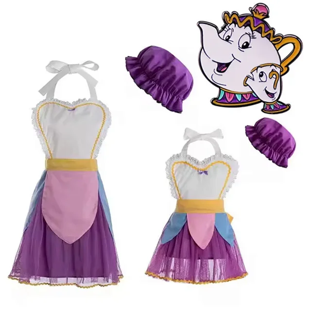Unbranded Dresses Purple and pink princess cosplay dress with lace trim tulle skirt product detail image 1