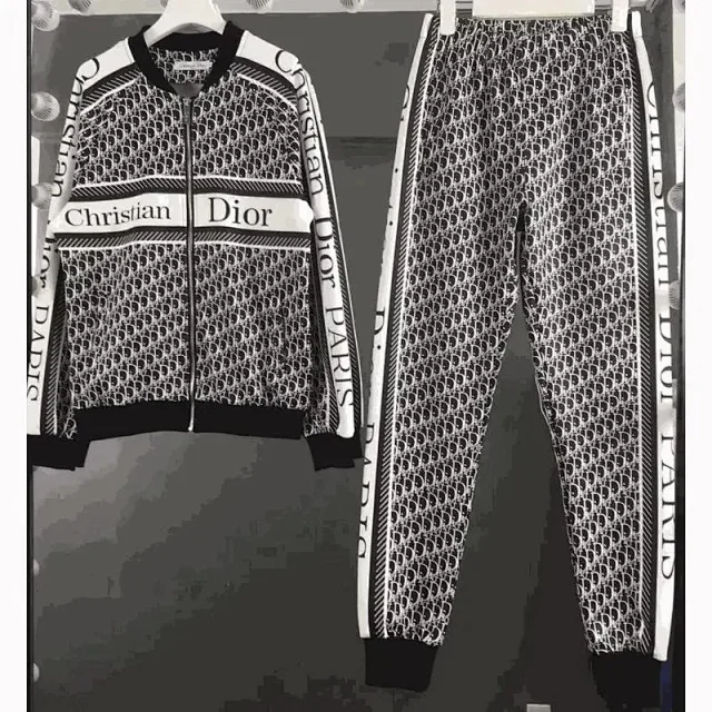 Dior Tracksuits Oblique logo-print zip track jacket and joggers product detail image 1