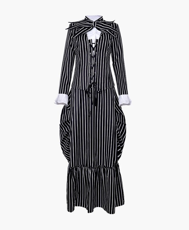 Design Jack Skeleton Set Black and White Striped Costume Set Sets - 14