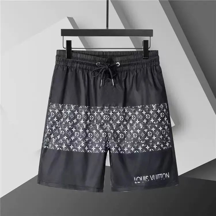 Louis Vuitton Shorts Elastic-Waist Drawstring Monogram Print — 3802 black