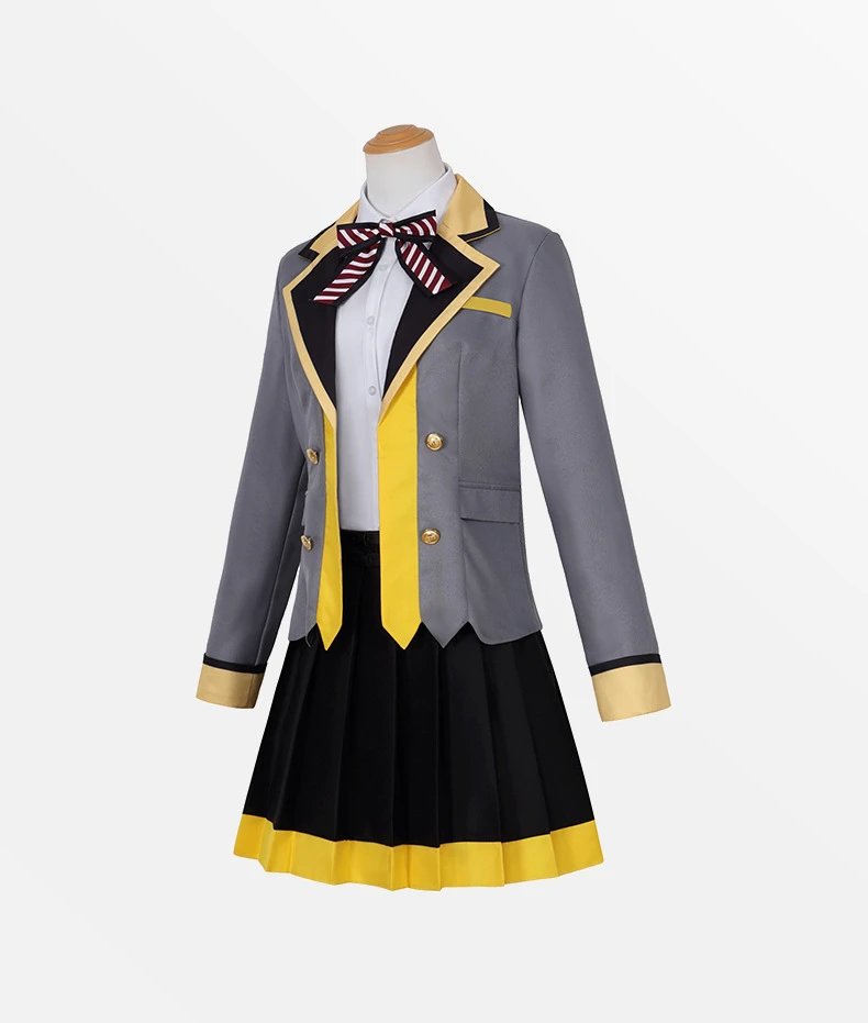 Design Xingnai One Song Set Gray White Blue School Uniform Cosplay Costume - 7