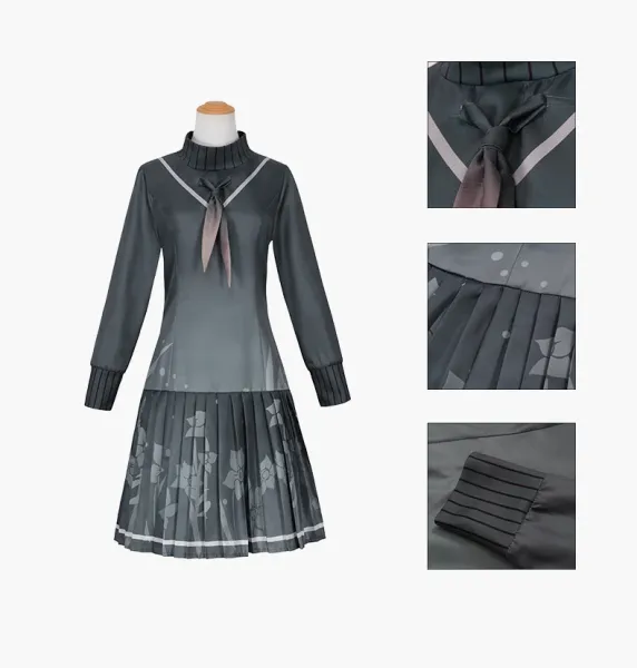 Design Xiaoshan Ruixi Set Gray Dress with Bow and Belt Dress - 10