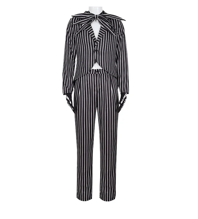 Unbranded Matching Sets Jack Skeleton striped costume set product detail image 3
