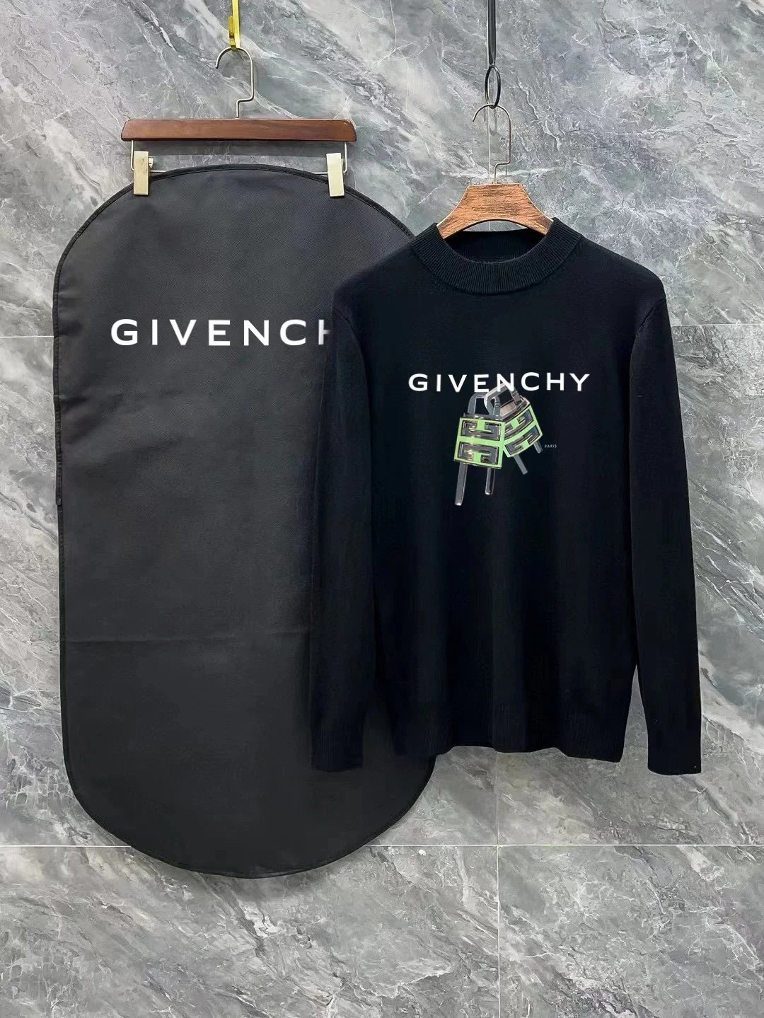 Givenchy Paris Logo Knit Sweater Black - 7