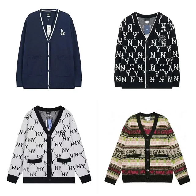 MLB Knitwear Button-Front V-Neck Knit Cardigan product detail image 1