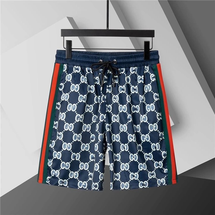 Louis Vuitton Shorts Elastic-Waist Drawstring Monogram Print — 3806 blue