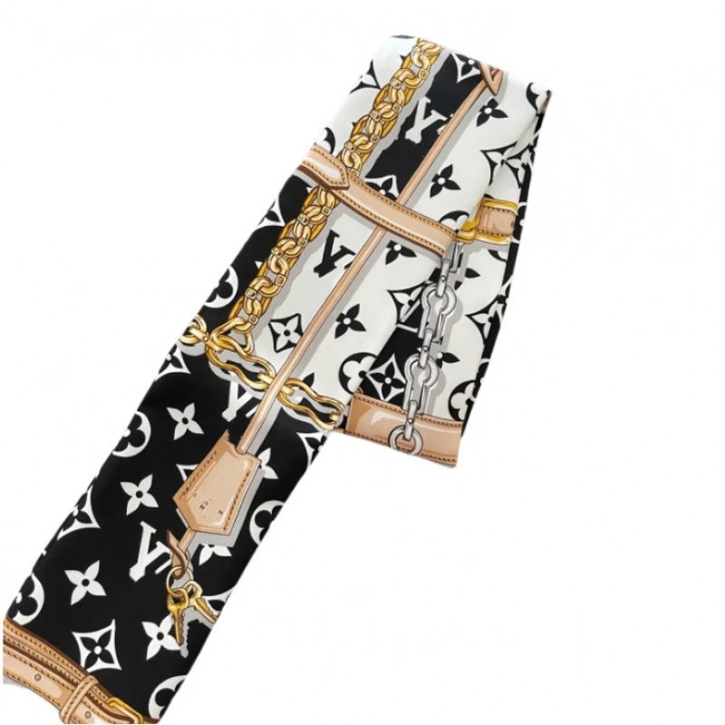 Louis Vuitton Scarves Monogram and chain-print narrow scarf image 5