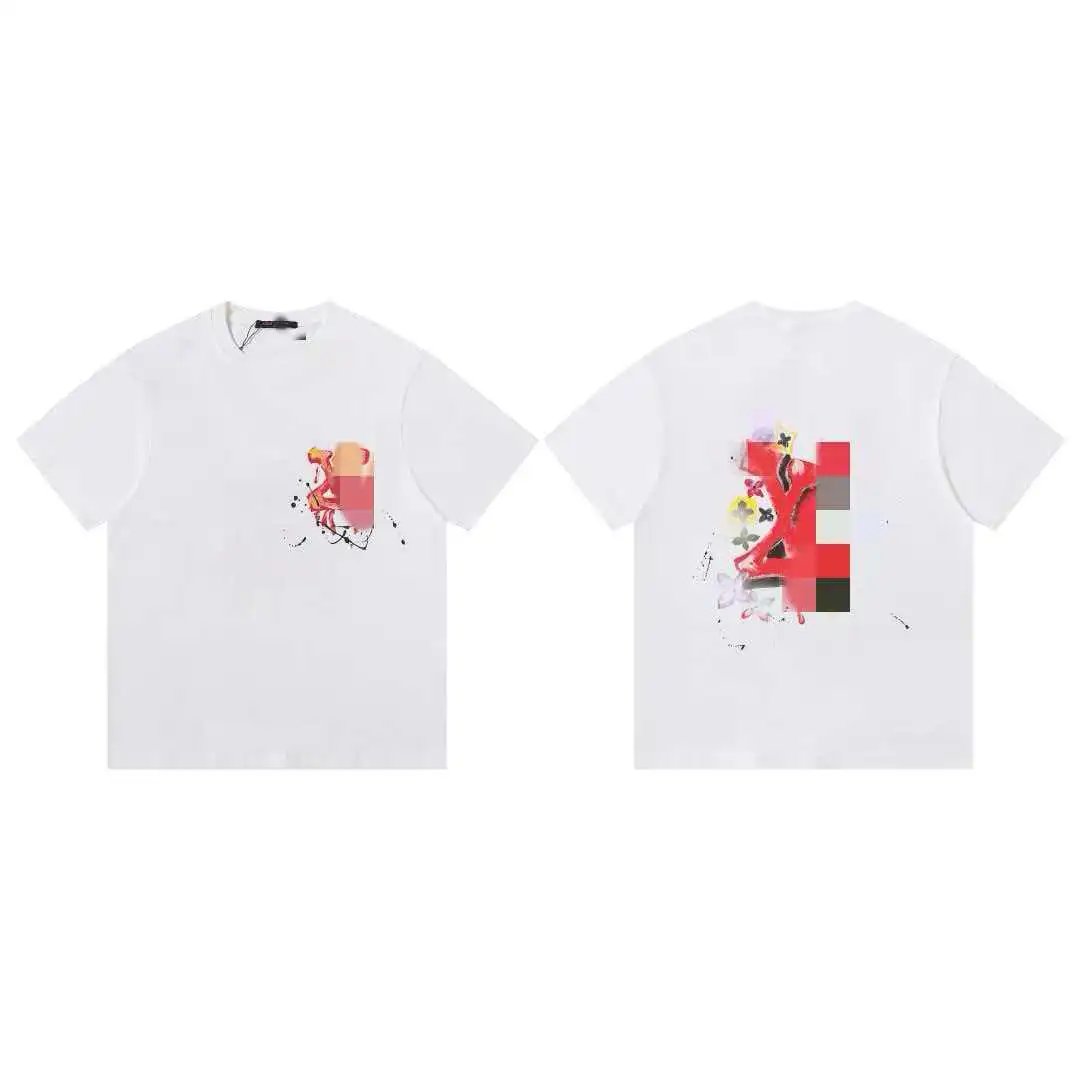 Balenciaga T-Shirts Short-Sleeve Graphic Print — 601 white