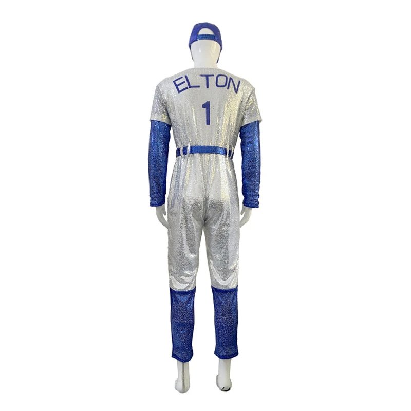 Los Angeles Dodgers Jumpsuits Sequined baseball-uniform costume with cap and belt image 4