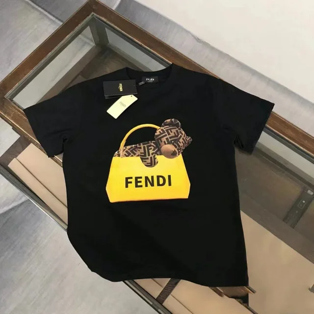 Fendi T-Shirts Short-Sleeve Logo Graphic T-Shirt product detail image 6