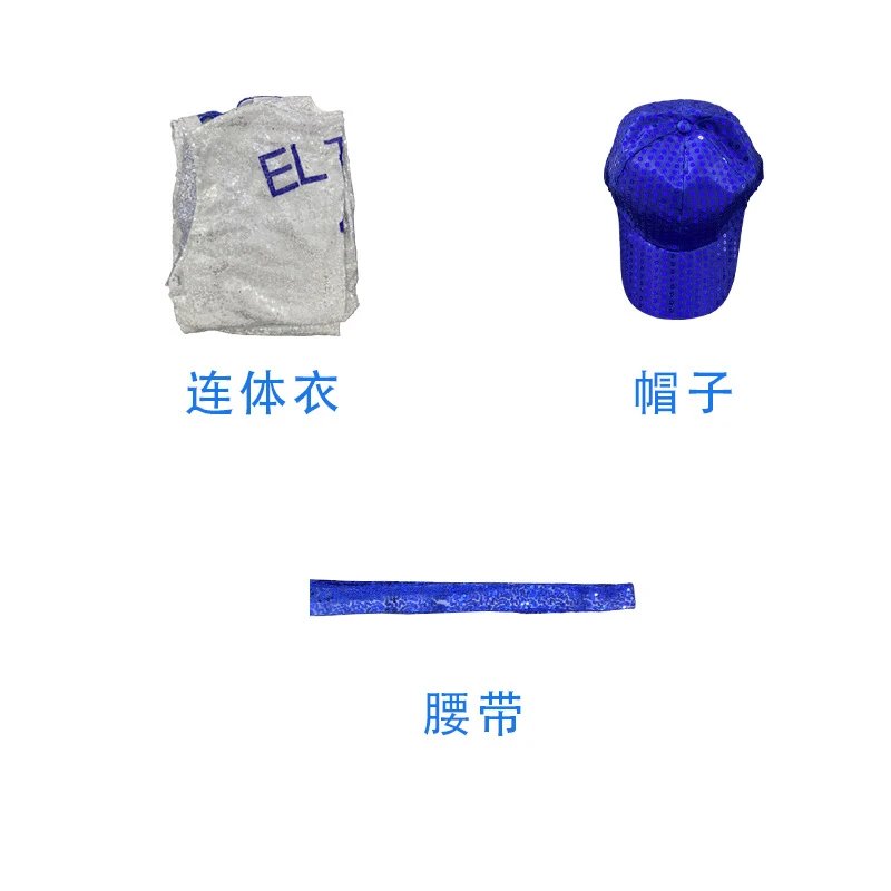 Los Angeles Dodgers Jumpsuits Sequined baseball-uniform costume with cap and belt image 5