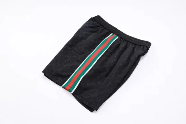 Gucci GG Monogram Black Shorts with Web Stripe - 5