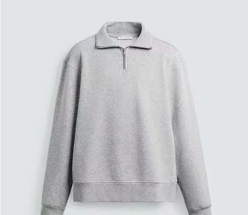 Unbranded Hoodies & Sweatshirts Half-Zip Collared Sweatshirt product detail image 4