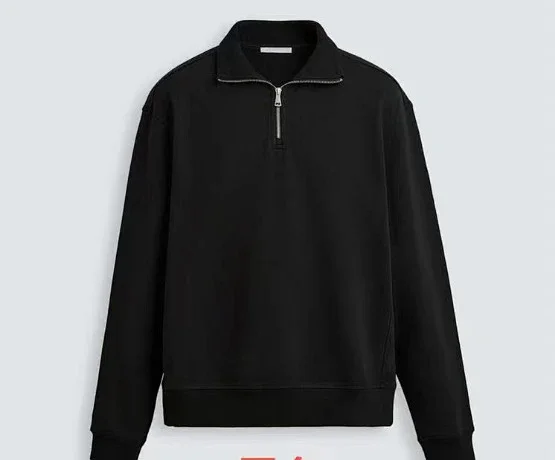 Unbranded Hoodies & Sweatshirts Half-Zip Collared Sweatshirt product detail image 5