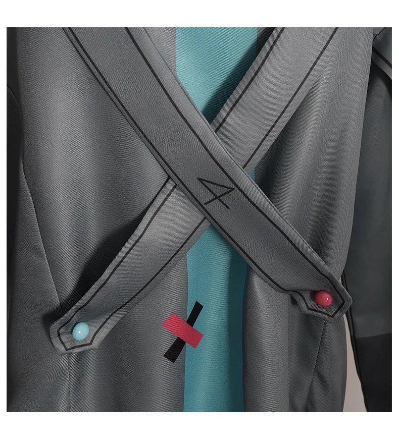 Design Hatsune Miku World Plan Movie Version Cosplay Set Gray Teal - 12