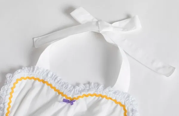 Design Costume Apron Set Purple and White Dress-Up Outfit - 9
