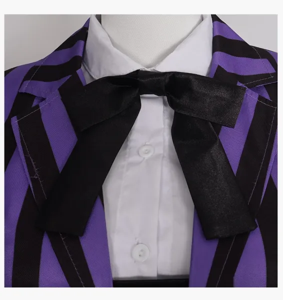 Design Wednesday Addams Purple Striped Dress Set - 8