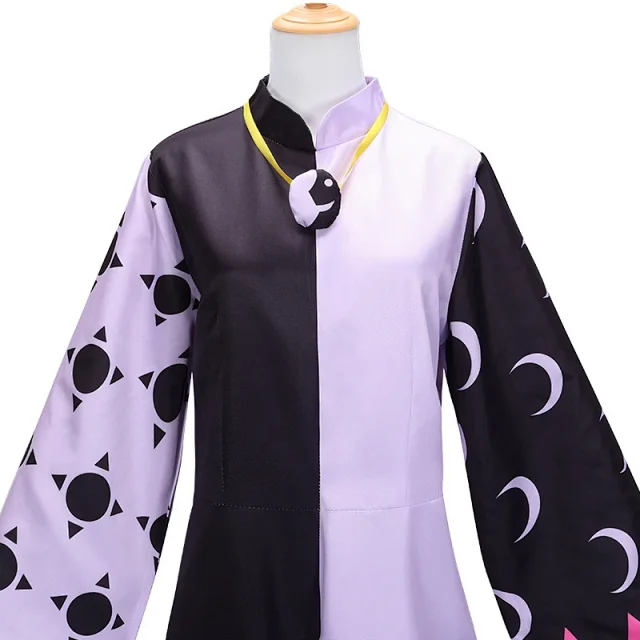 Unbranded Jumpsuits Black and lavender split moon-and-sun cosplay jumpsuit with matching headscarf product detail image 4