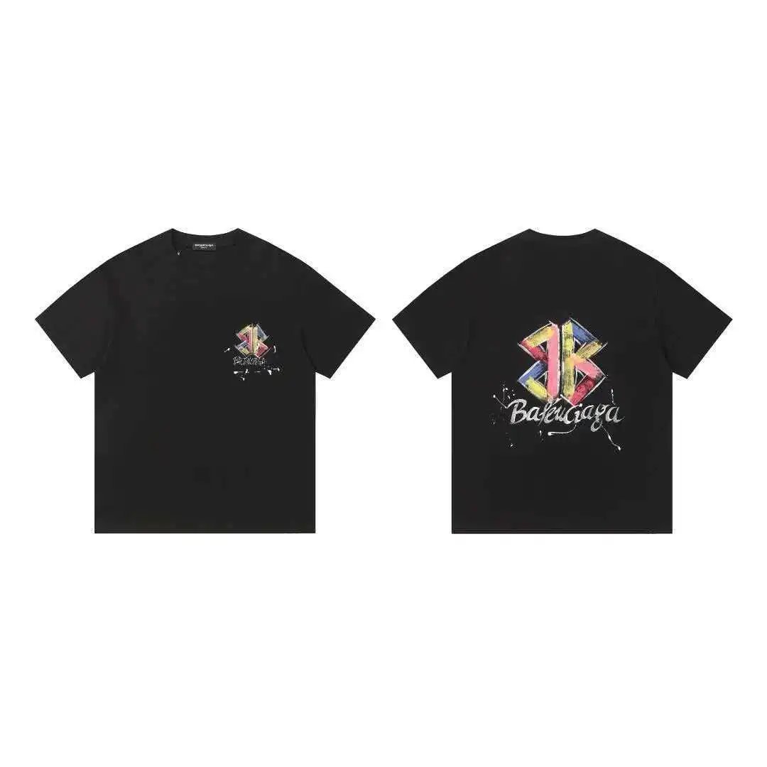 Balenciaga T-Shirts Short-Sleeve Graphic Print — 604 black
