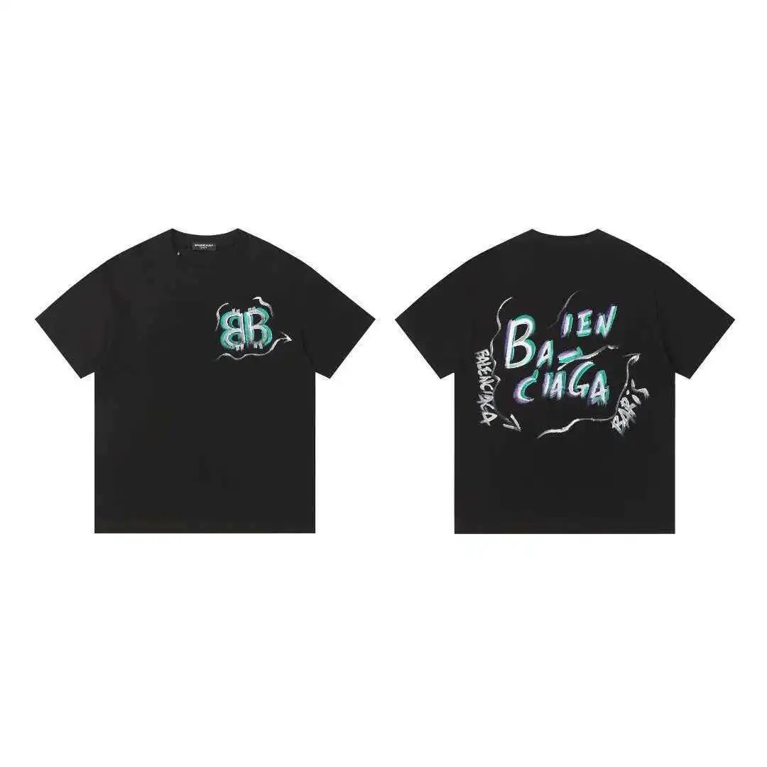 Balenciaga T-Shirts Short-Sleeve Graphic Print — 616 black